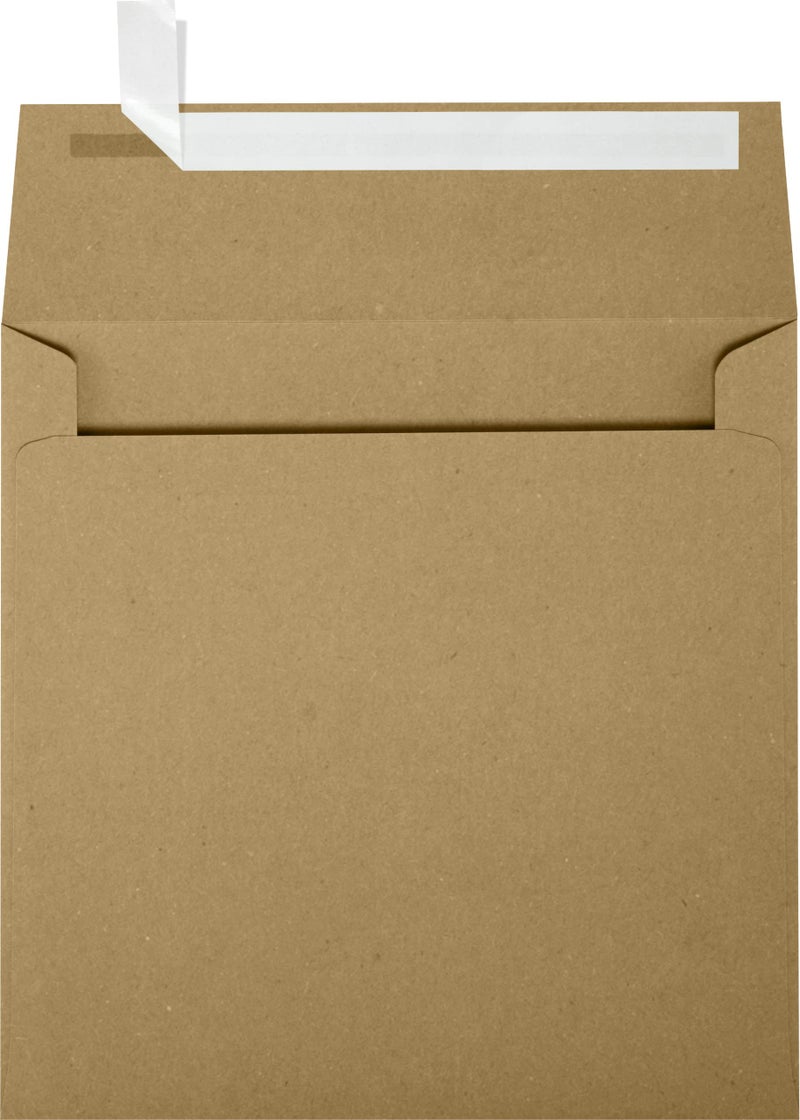 LUXPaper Square Invitation Envelopes | Peel & Press | 5 1/2" x 5 1/2" | Grocery Bag Brown | 70lb. Text | 50 Qty - Image 1